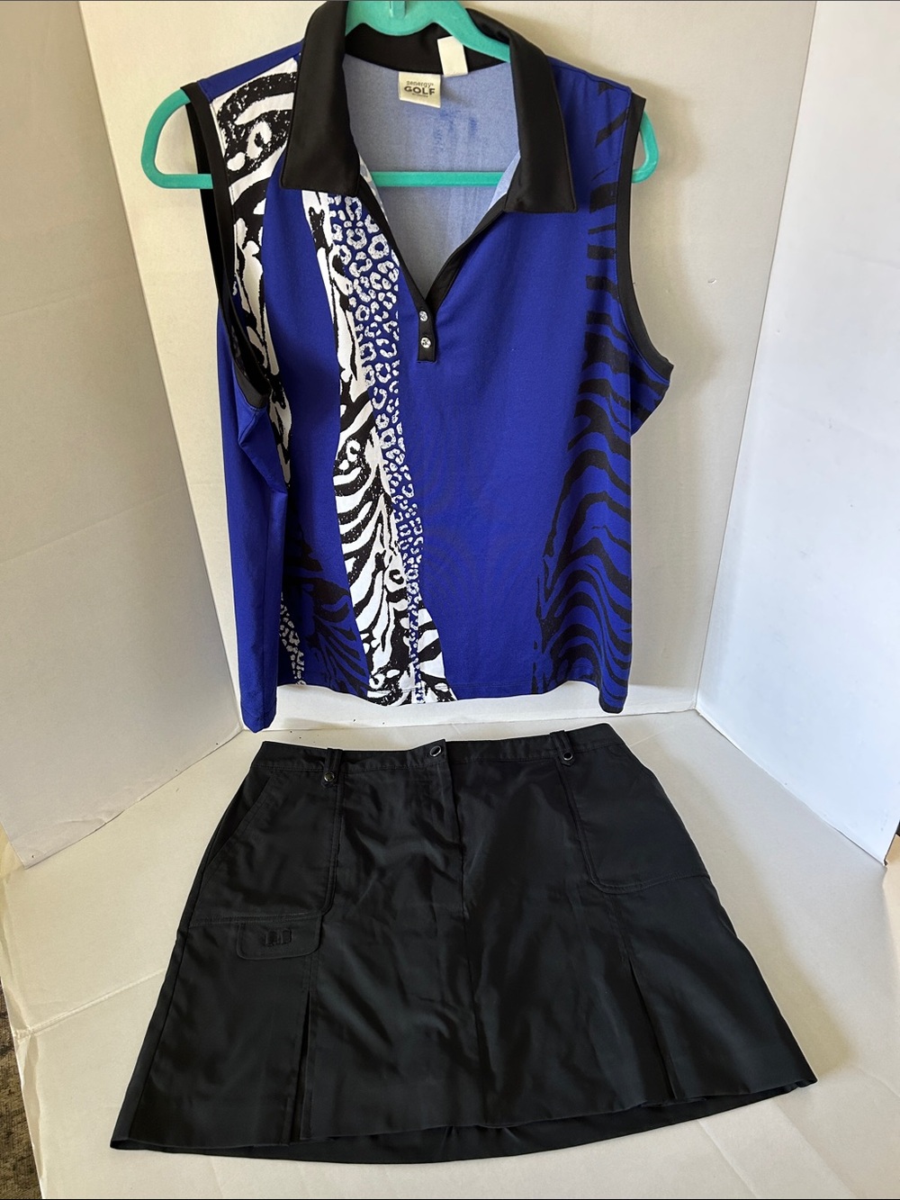 ZENERGY GOLF TOP WITH IZOD GOLF PERFORMANCE STRECH SKORT TOP SZ XL SKORT 14